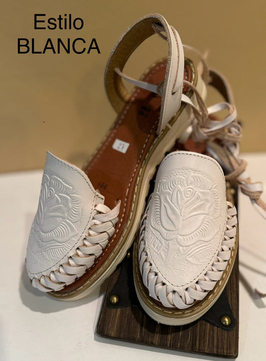 BLANCA-Huarache de dama blanco