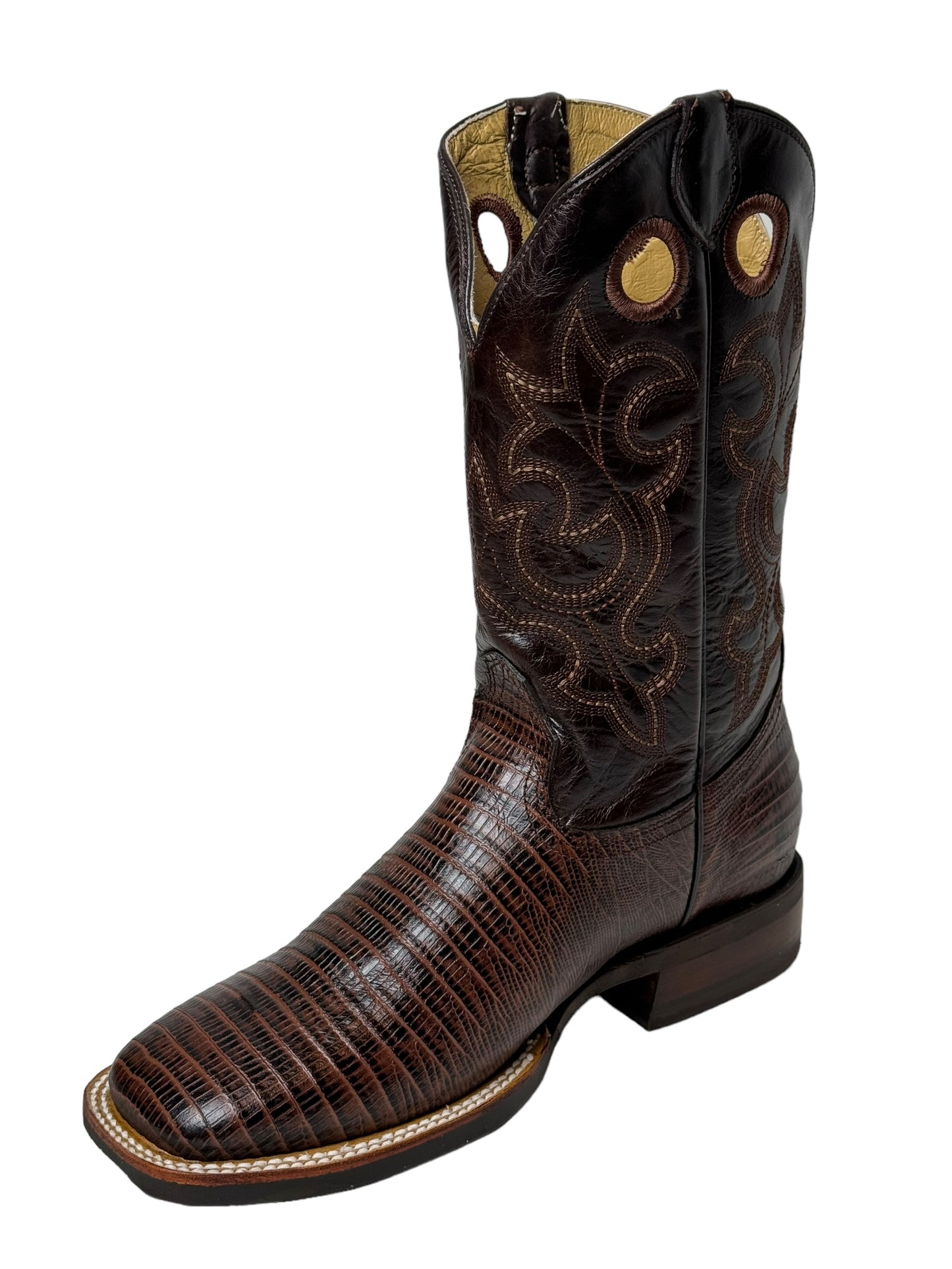 MENS LIZARD PRINT IN BROWN WITH A RUBBER SOLE- G21