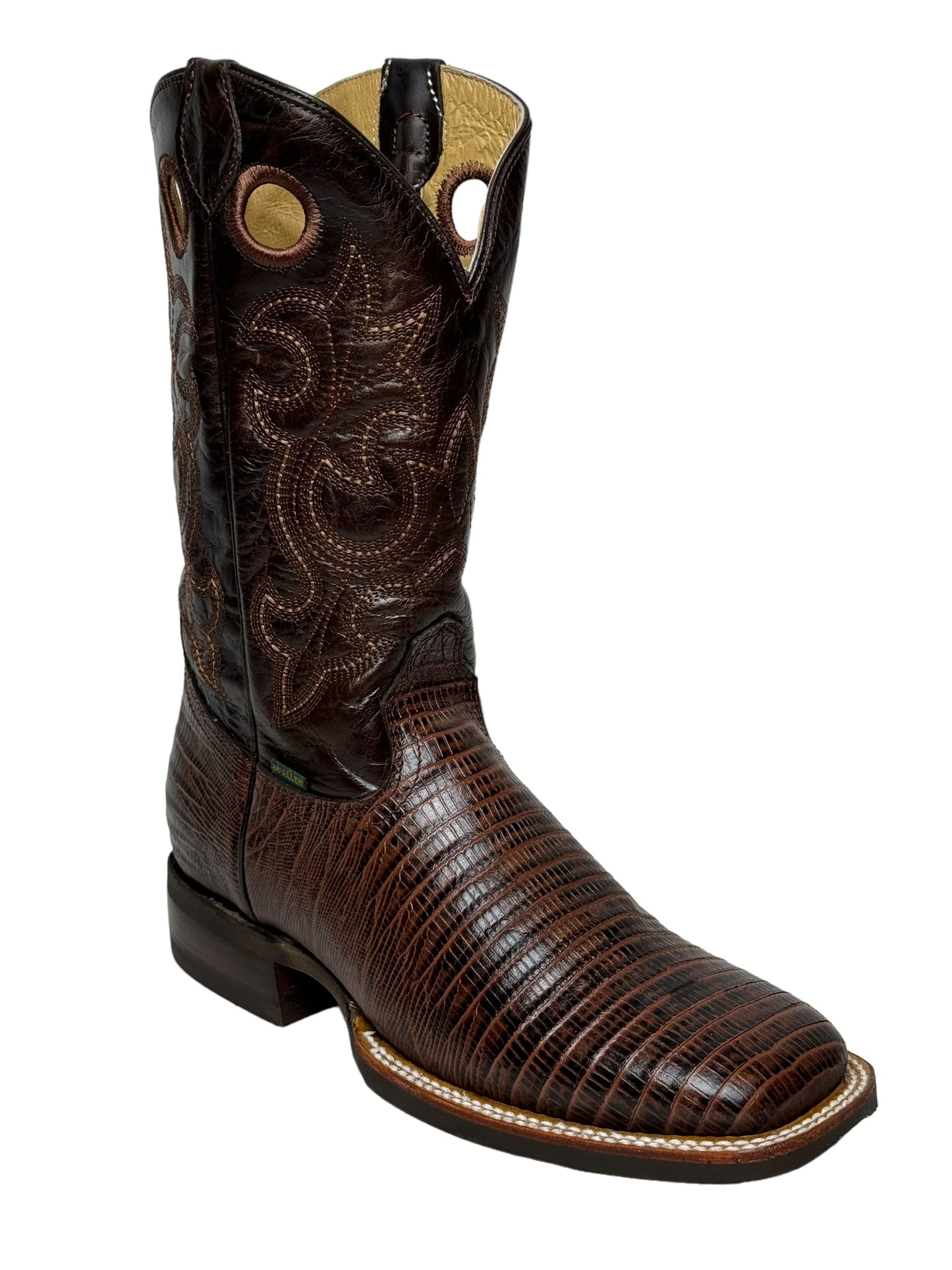 MENS LIZARD PRINT IN BROWN WITH A RUBBER SOLE- G21