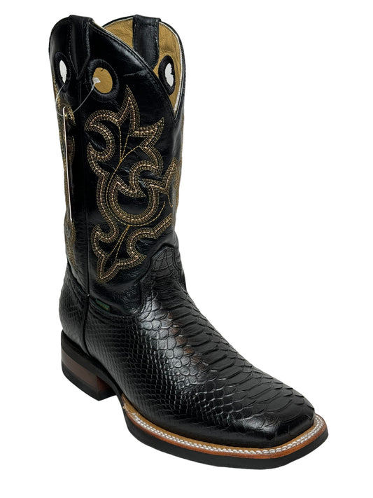 MENS PYTHON PRINT IN BLACK RUBBER SOLE - G15